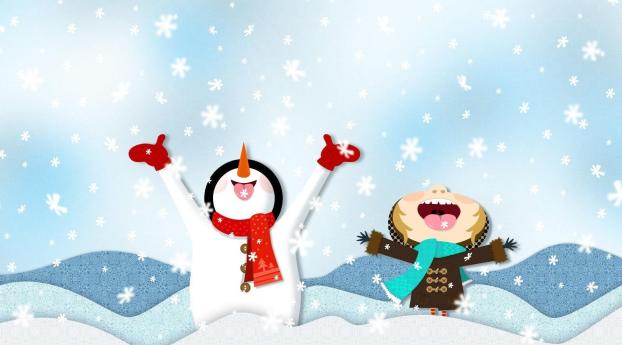 baby, snowman, snow Wallpaper 960x544 Resolution
