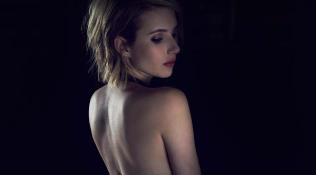 Backless Emma Roberts Photoshoot 2017 Wallpaper 320x480 Resolution