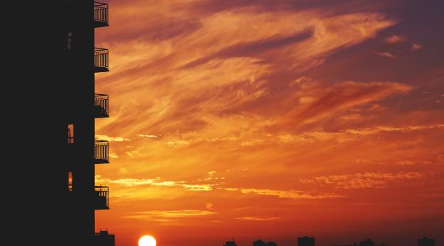 balcony, sunset, sky Wallpaper 1280x720 Resolution