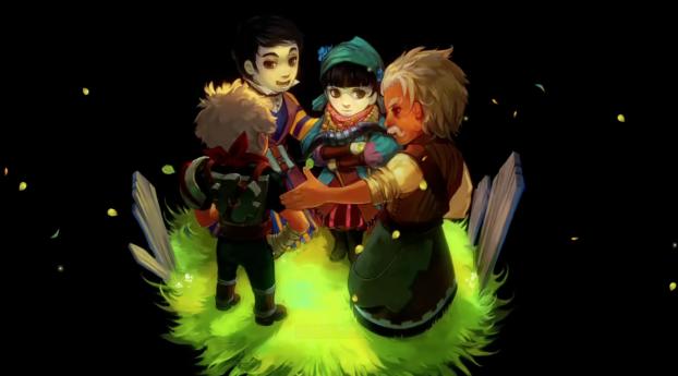 bastion, characters, grass Wallpaper 480x800 Resolution
