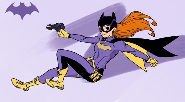 Batgirl Cartoon Art Wallpaper 828x1792 Resolution