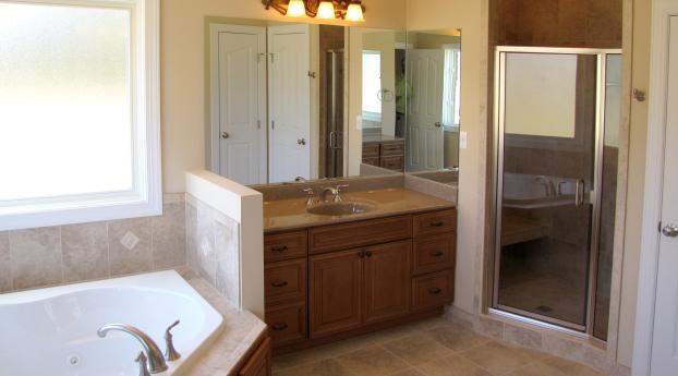bathroom, furniture, mirror Wallpaper
