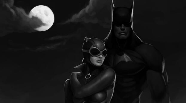 Batman 4k Catwoman Art Superhero Wallpaper 2160x3840 Resolution