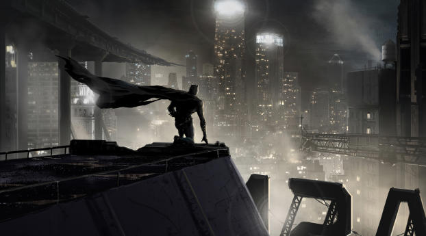Batman 4k Gotham City Digital Wallpaper 2560x1024 Resolution