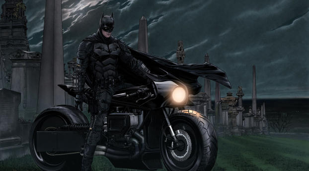 Batman 4k Motorcycle Art Wallpaper 1440x2560 Resolution