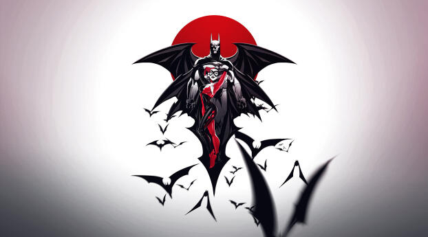 Batman and Harley Quinn HD Superhero Art Wallpaper 1890x900 Resolution