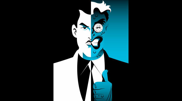 Batman and Joker Face Art Wallpaper 320x480 Resolution
