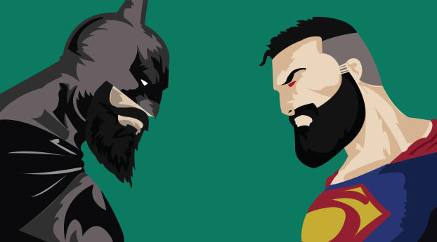  Batman vs Superman with Beard Wide Wallpaper 3540x1080 Resolution