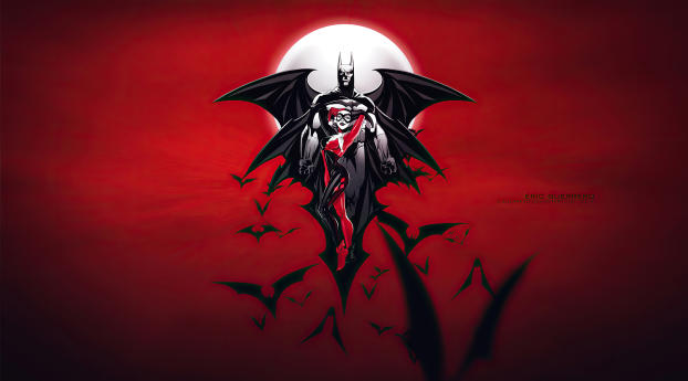 Batman x Harley Quinn 4K Wallpaper 1080x1920 Resolution