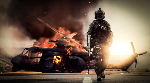 Battlefield 4 Solider Wallpaper 320x240 Resolution