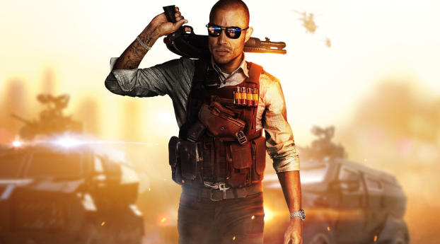 Battlefield Hardline Police with Weapons Wallpaper 720x1440 Resolution