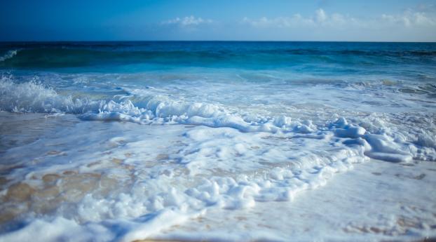 beach, sand, waves Wallpaper 5120x2880 Resolution