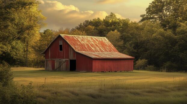 Beautiful HD Rustic Red Barn Country Escape House Wallpaper 3000x4500 Resolution