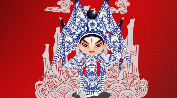 beijing opera, costumes, fabric Wallpaper 1336x768 Resolution