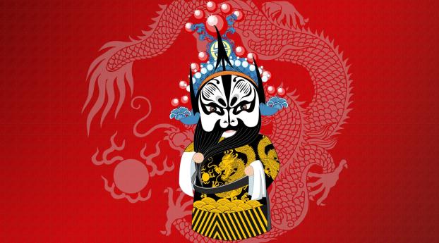 beijing opera, dragon, costume Wallpaper 480x484 Resolution