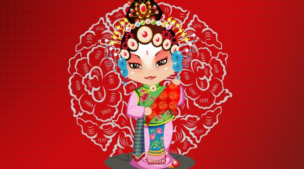 beijing opera, girl, costume designs Wallpaper 1280x1024 Resolution