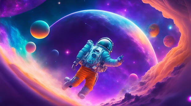 Being Astronaut 4K Fantasy Dream Wallpaper 2880x900 Resolution