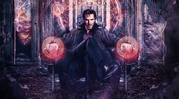 Benedict Cumberbatch Doctor Strange Art Wallpaper 1242x2688 Resolution