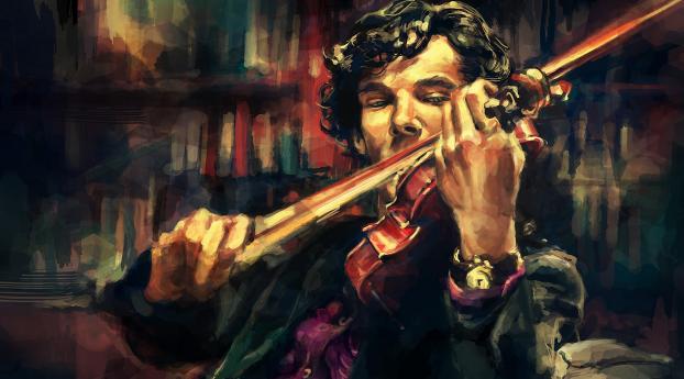Benedict Cumberbatch Painting HD Pics Wallpaper 320x480 Resolution