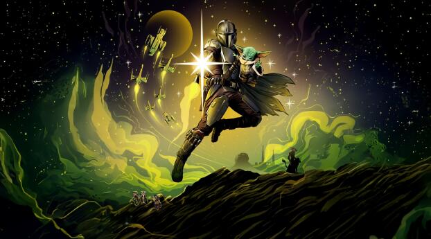 Beskar Mandalorian & The Child Wallpaper