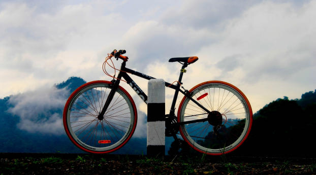 bicycle, sports, pole Wallpaper
