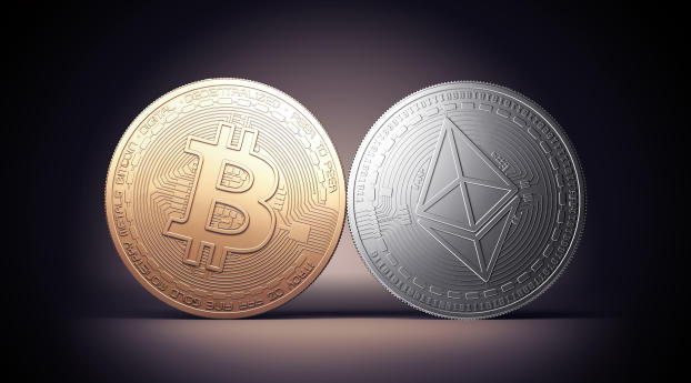 Bitcoin and Ethereum Wallpaper 1400x900 Resolution
