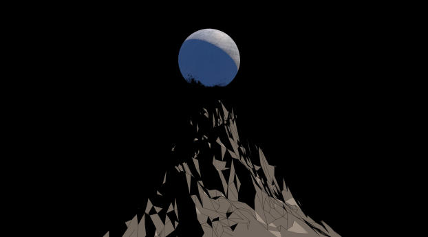 Black Mountains Vector Minimal Art Wallpaper 1080x1920 Resolution