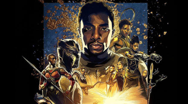 Black Panther IMAX Poster Wallpaper 1080x240 Resolution