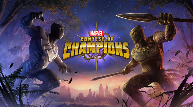 Black Panther MARVEL Contest of Champions Wallpaper 1280x2120 Resolution