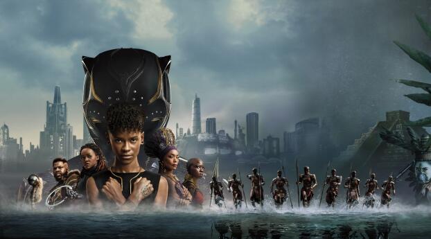 Black Panther Wakanda Forever Banner Wallpaper 1080x2232 Resolution