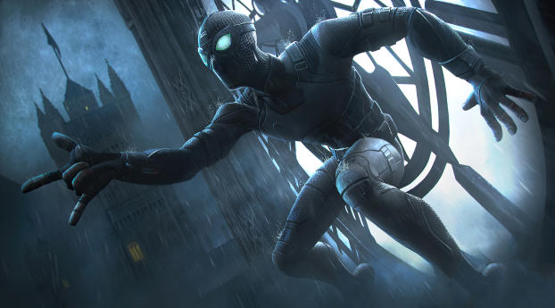 Black Spider man Marvel CoC Wallpaper 3449x1440 Resolution