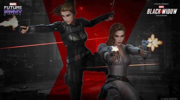Black Widow MARVEL Future Fight Wallpaper 1080x2520 Resolution