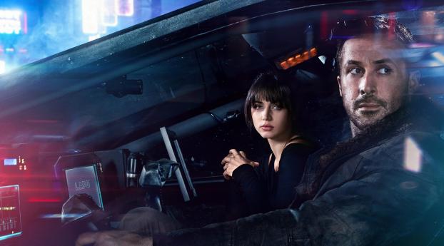 Blade Runner 2049 Ana De Armas Ryan Gosling Wallpaper 1024x600 Resolution