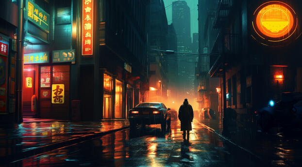 Blade Runner Movie HD AI Background Wallpaper 5120x2880 Resolution