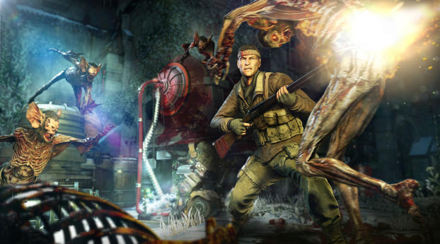 Blood Count Zombie Army 4 Dead War Wallpaper 480x960 Resolution