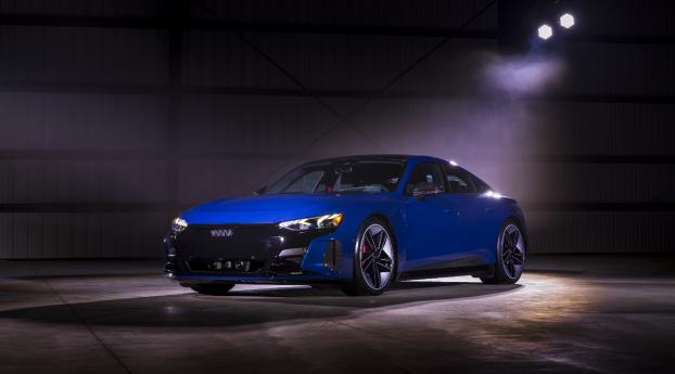 Blue Audi e-tron GT Quattro Wallpaper 1176x2400 Resolution