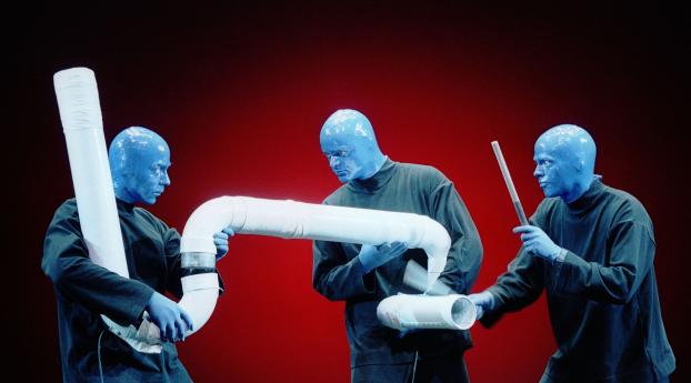 blue man group, image, bald Wallpaper 480x800 Resolution