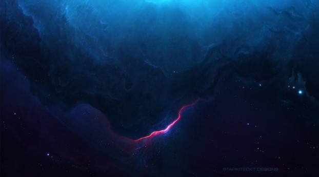 Blue Nebula Scenery Wallpaper