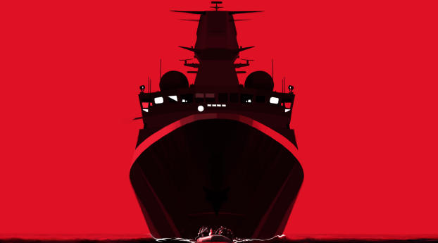 Boat And Red Cloud Art Wallpaper 1080x1920 Resolution