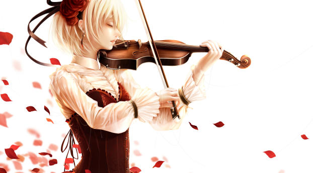 bouno satoshi, girl, violin Wallpaper 640x960 Resolution