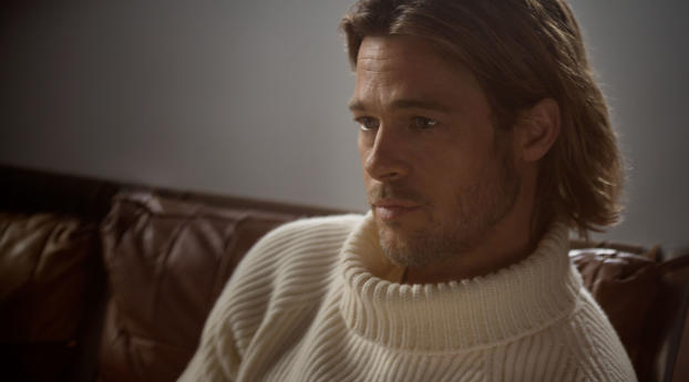 brad pitt, actor, sweater Wallpaper 1440x2960 Resolution