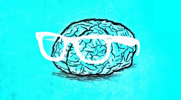 brain, glasses, art Wallpaper