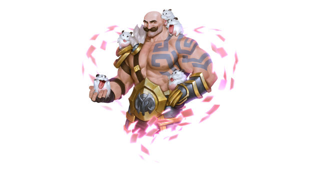 Braum and Poro League Of Legends Wallpaper 1366x768 Resolution