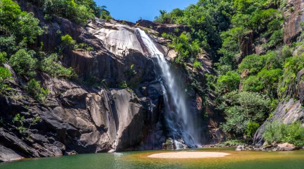 brazil, sao paulo, waterfall Wallpaper 1280x2120 Resolution