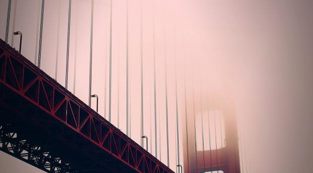 bridge, city, fog Wallpaper