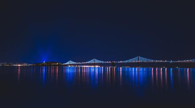 bridge, night, city Wallpaper 1600x900 Resolution