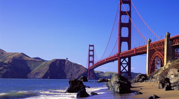 bridge, ocean, california Wallpaper