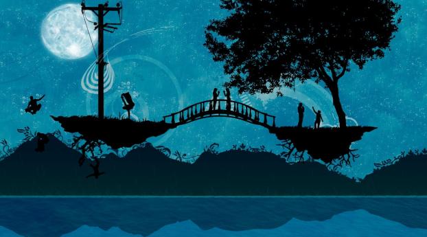 bridge, river, trees Wallpaper 720x1500 Resolution