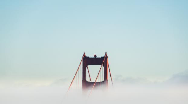 Bridge Touching The Sky Wallpaper 2560x1024 Resolution