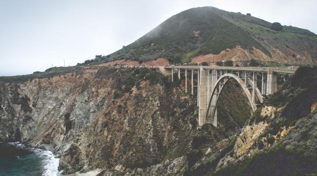 bridges, overpasses, mountains Wallpaper 2560x1440 Resolution